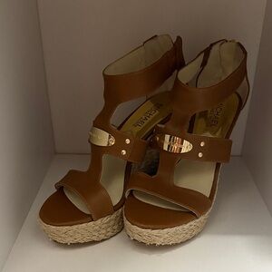 Michael Kors Brown Wedge Sandals